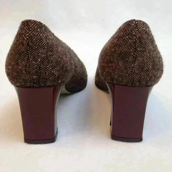 Etienne Aigner Women Brown Tweed Mixed Media 6 - Picture 7 of 8